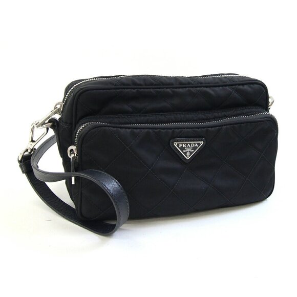 PRADA Black Leather Shoulder Bag - Picture 1 of 9